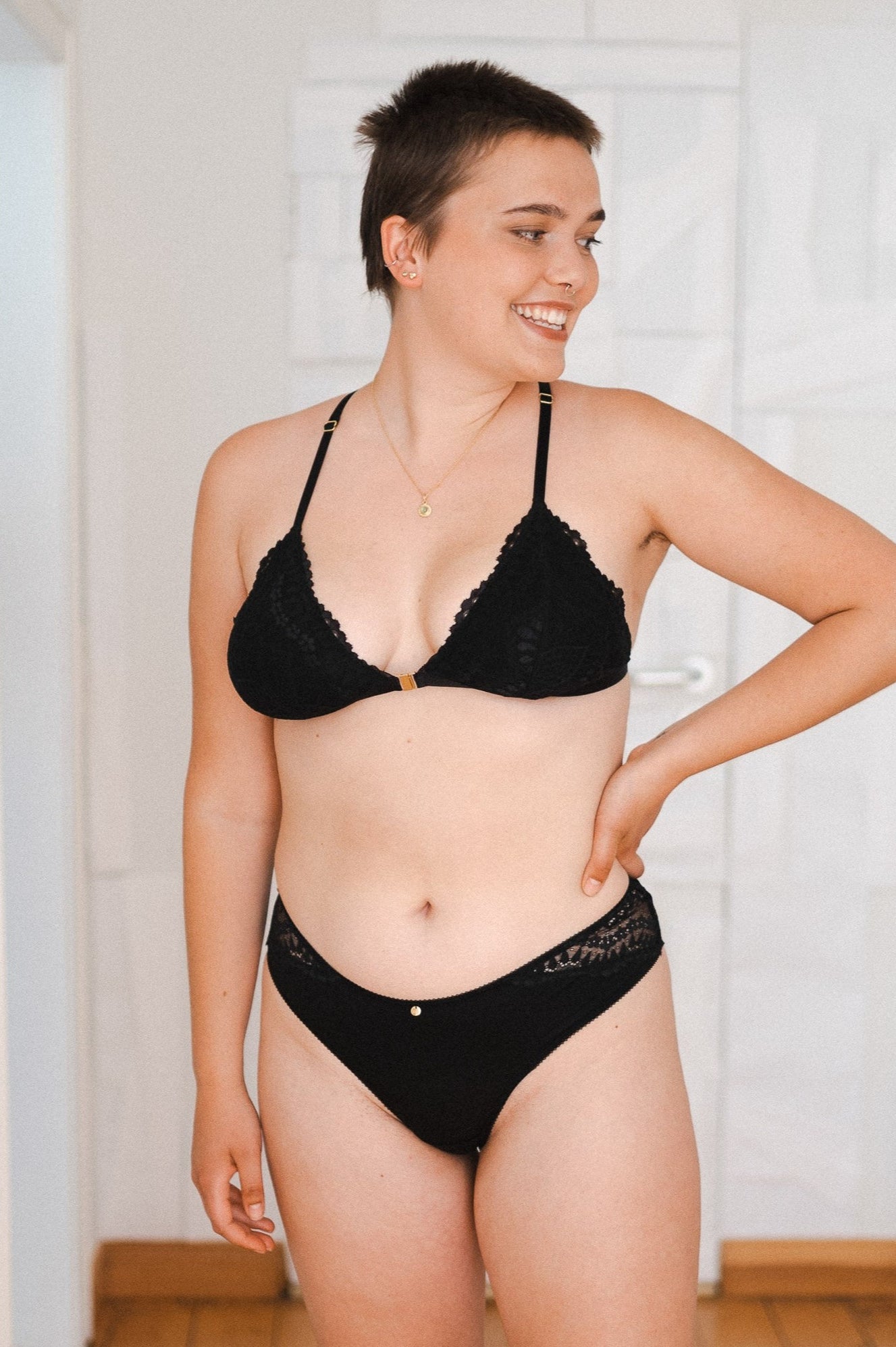 Spitzen-Dessous schwarz Panties mit Spitze fair fashion