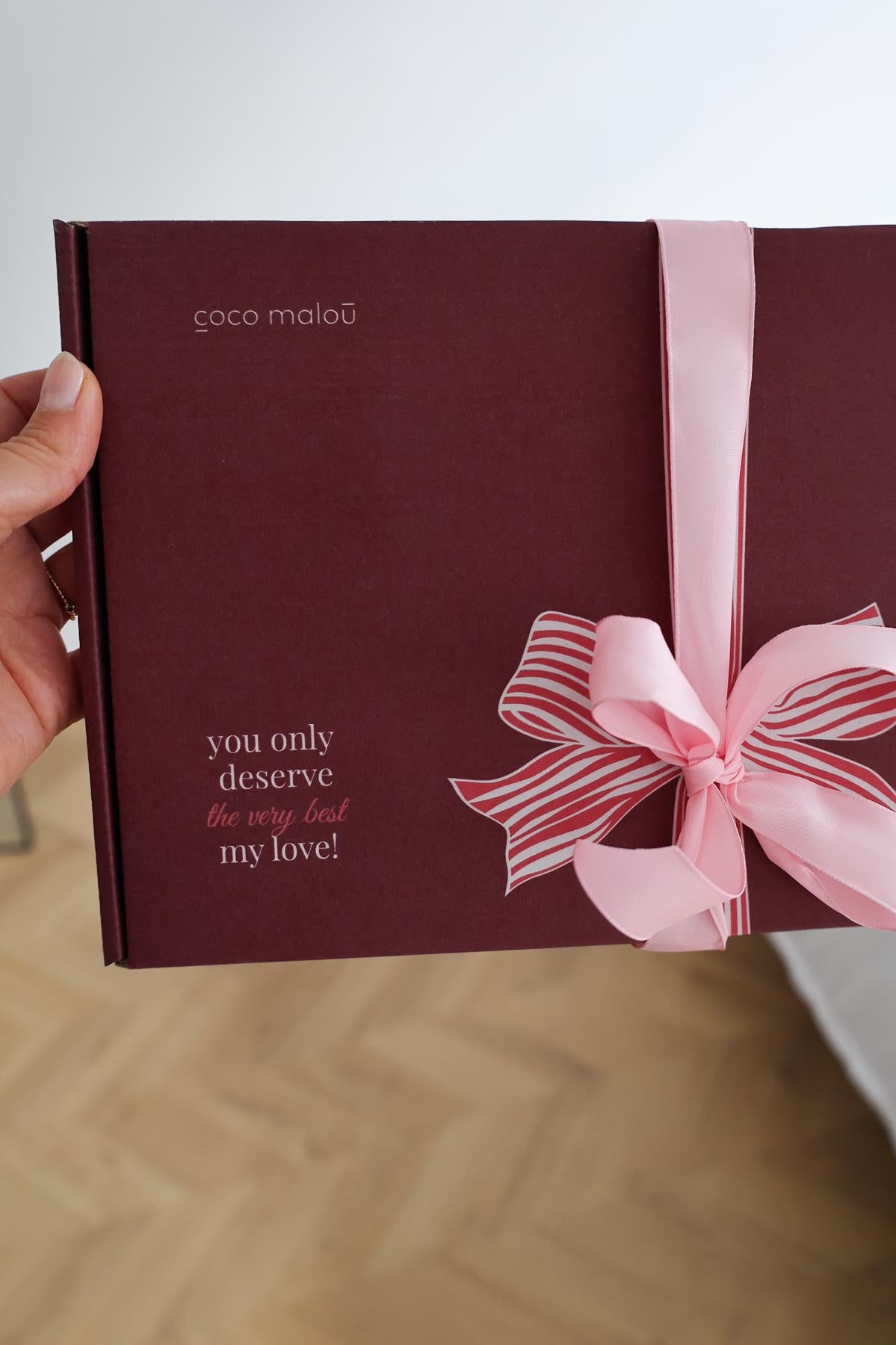 Gutschein besonders Geschenkidee Coco Malou Geschenkkarton Verpackung für Freundin