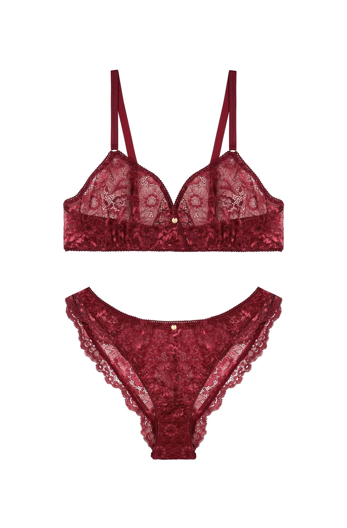 ethical lingerie but sexy: flatlay roter Spitzendessous in nachhaltig von Coco Malou