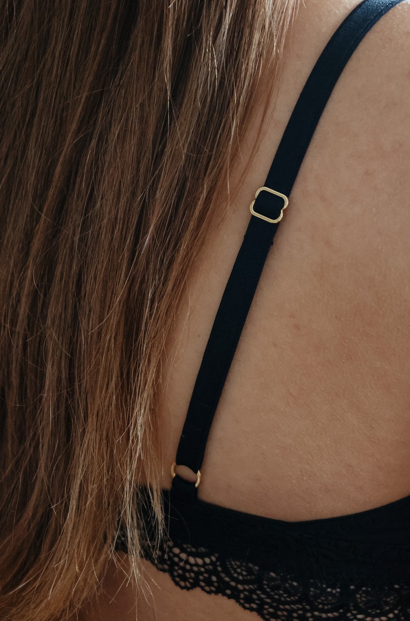 bequemer BH schwarz mit Trägern ohne Einschneiden und Verrutschen