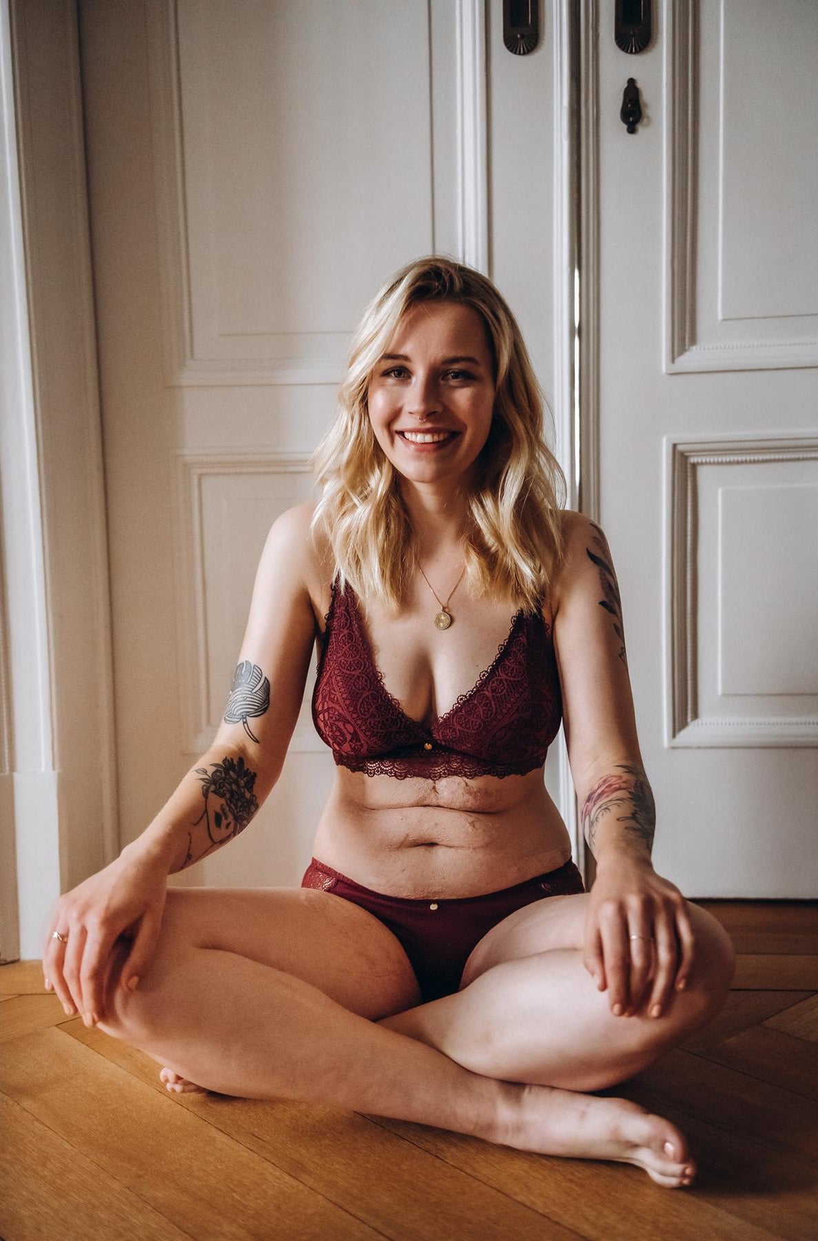 Lingerie Look dunkelrot passende Unterwäsche Coco Malou fair