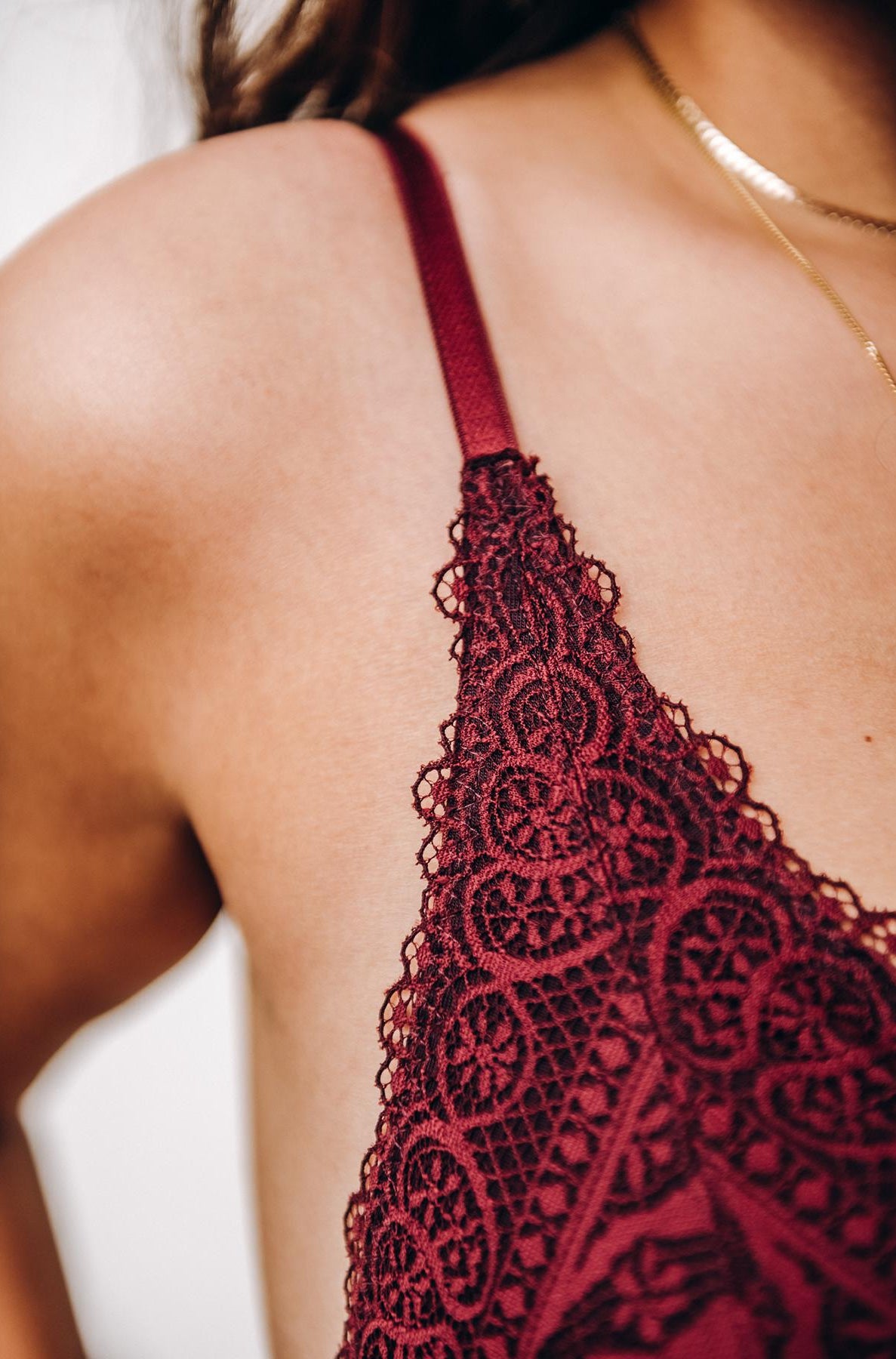 Details Close-up Bralette Spitze wattiert sexy fair eco