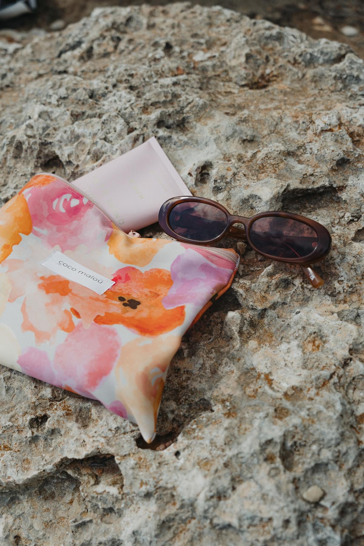 Strandtasche Beutel Blumendruck fair matching bikini
