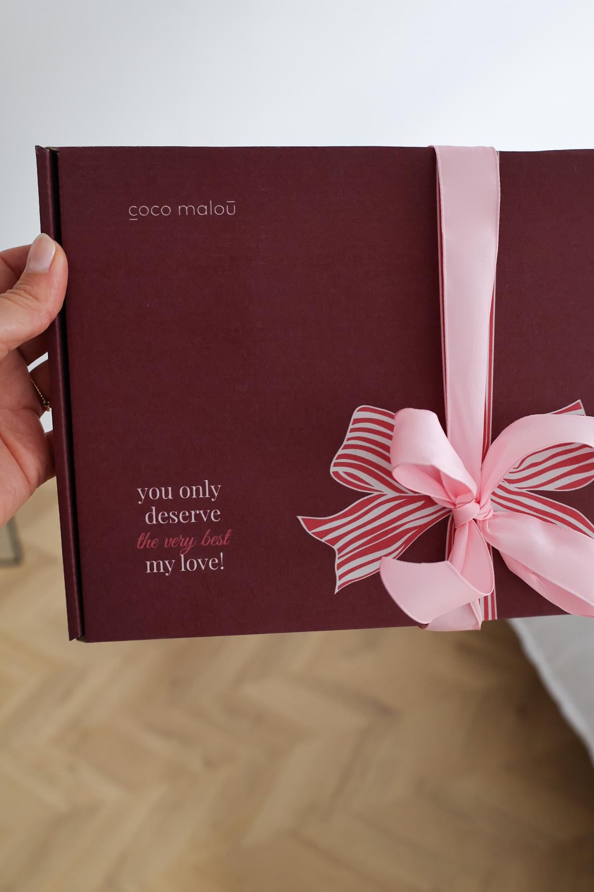 Gutschein besonders Geschenkidee Coco Malou Geschenkkarton Verpackung für Freundin