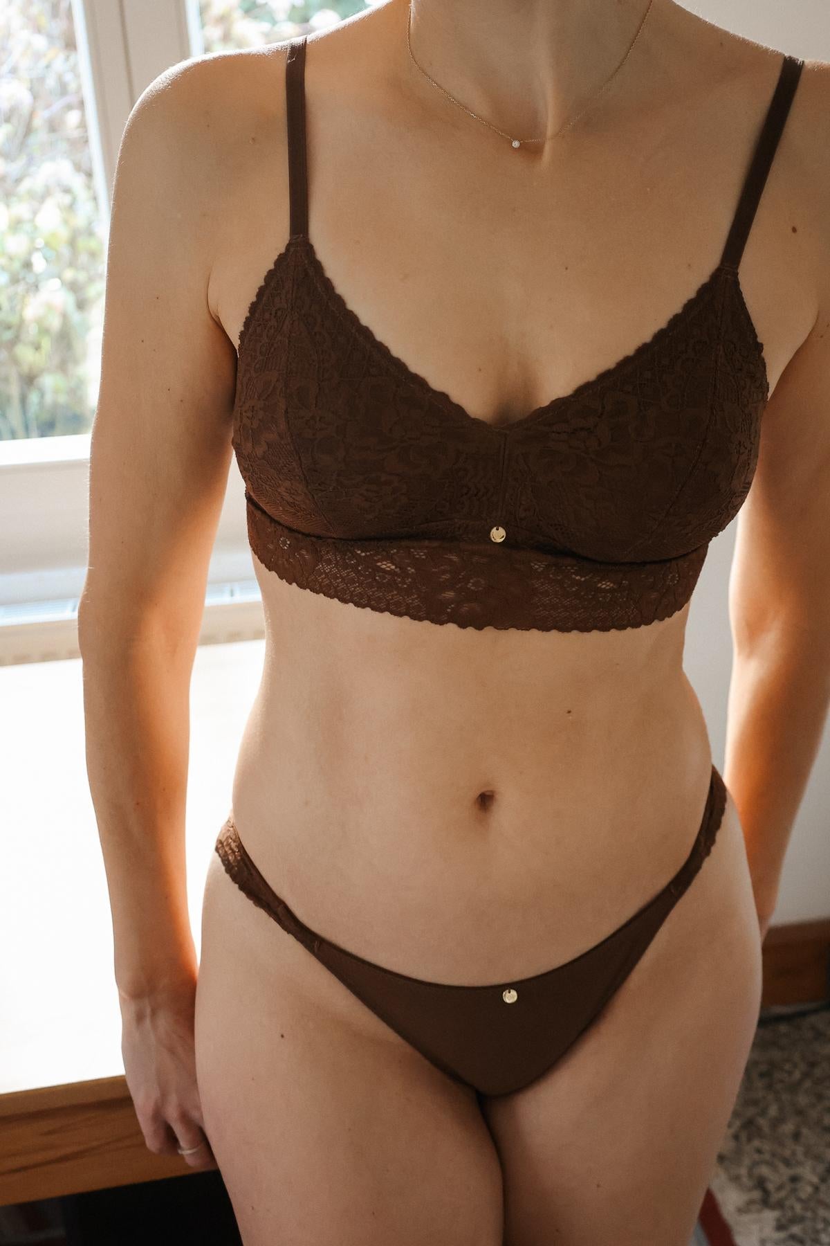 BH mit Pads von Coco Malou gepaddetes Bralette in warmen Brauntönen