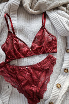 Coco Malou Flatlay Dessous Set rot Spitze
