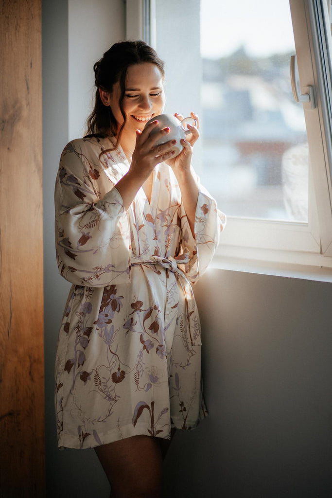 Kimono fair fashion Bademantel Seide vegan Coco Malou