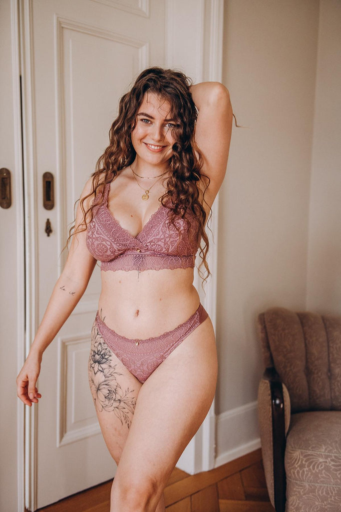 Tencel String coffee rose fairtrade bio dessous rosa