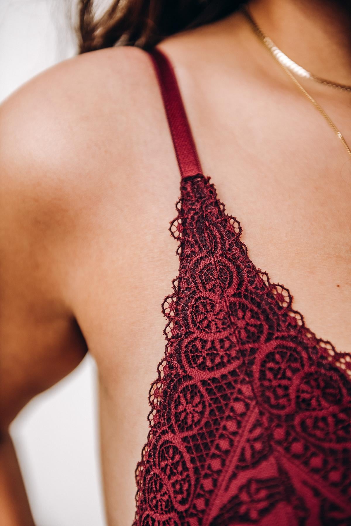 Details Close-up Bralette Spitze wattiert sexy fair eco